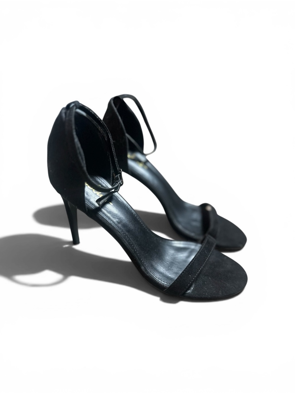 Lulus Stiletto Heels Black Faux Suede Size 9